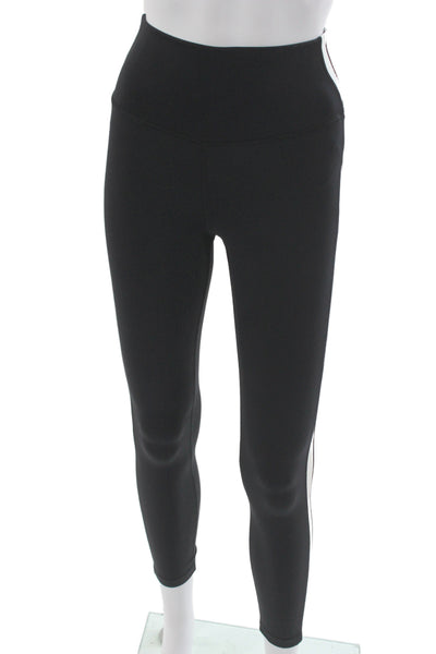 Splits 59 Women Ankle Striped Black Nylon Leggings Size XS