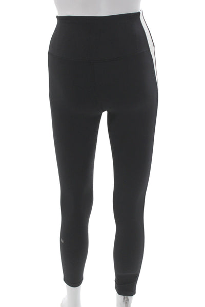 Splits 59 Women Ankle Striped Black Nylon Leggings Size XS