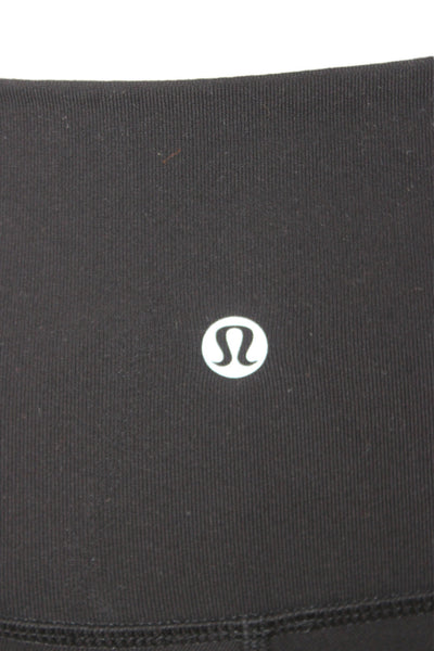 Lululemon Womens Ankle Leggings Black Nylon Pull On Size 4