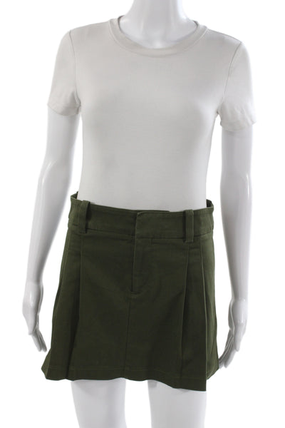 Sunday Best Women Green Mini Skirt Cotton Solid Schoolgirl Size 4