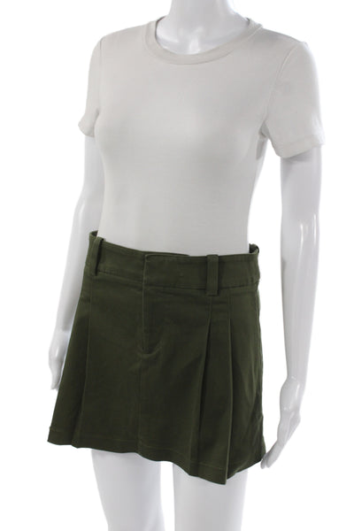 Sunday Best Women Green Mini Skirt Cotton Solid Schoolgirl Size 4