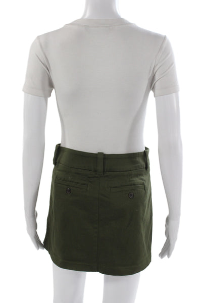 Sunday Best Women Green Mini Skirt Cotton Solid Schoolgirl Size 4