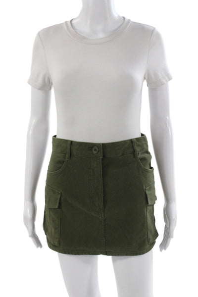 Wilfred Women Cargo Skirt Green Cotton Button Short Military Size 4