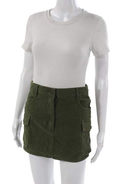 Wilfred Women Cargo Skirt Green Cotton Button Short Military Size 4