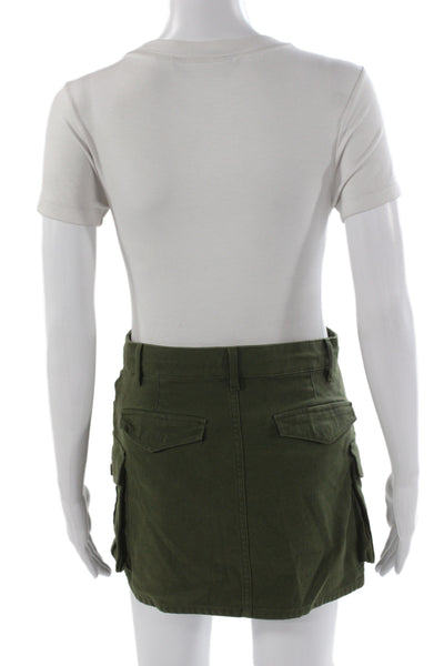 Wilfred Women Cargo Skirt Green Cotton Button Short Military Size 4