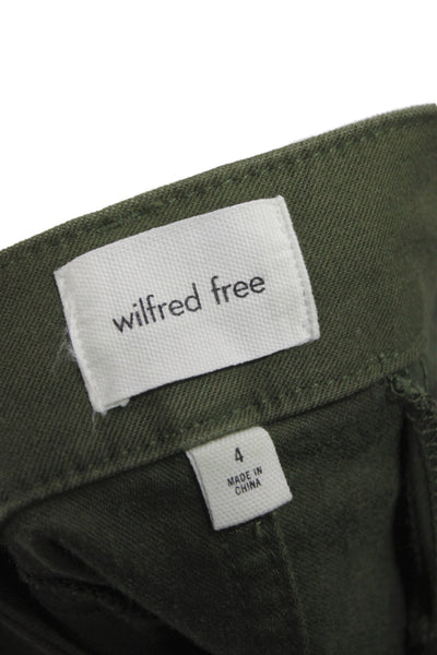 Wilfred Women Cargo Skirt Green Cotton Button Short Military Size 4