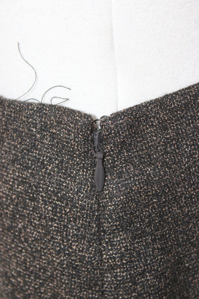 ALC Womens Mini Wool Skirt Brown Zip Designer Size 2