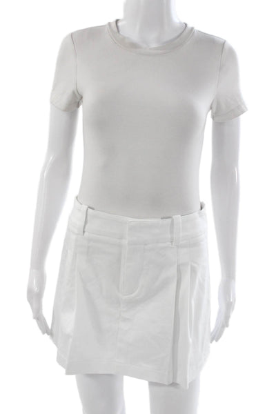 Sunday Best Womens Short Cotton White Skort Zip Size 4