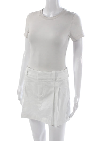 Sunday Best Womens Short Cotton White Skort Zip Size 4