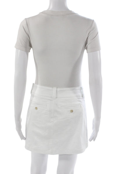 Sunday Best Womens Short Cotton White Skort Zip Size 4