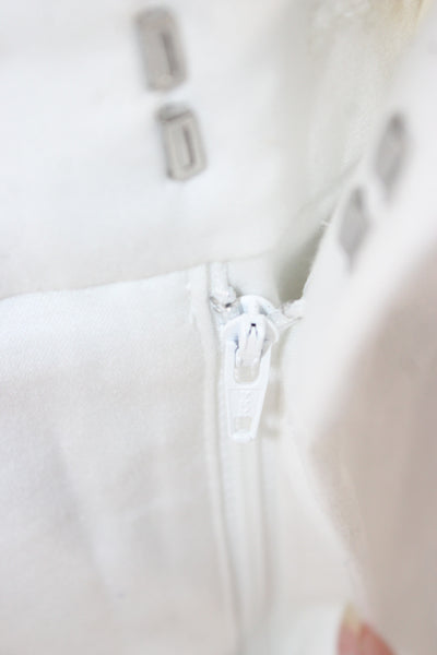 Sunday Best Womens Short Cotton White Skort Zip Size 4