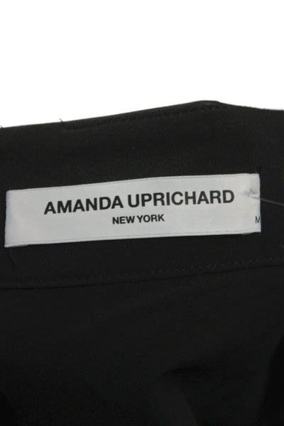 Amanda Uprichard Women Black Mini Skirt Tie Waist Polyurethane Size M