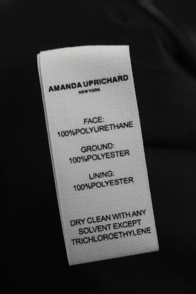 Amanda Uprichard Women Black Mini Skirt Tie Waist Polyurethane Size M