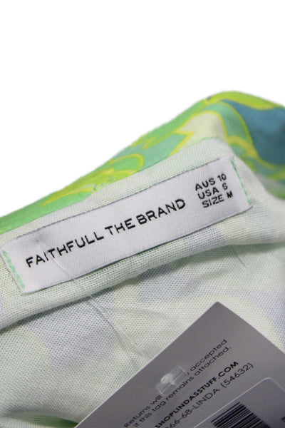 Faithfull The Brand Womens Wrap Floral Rayon Knee Length Skirt Green Size 6