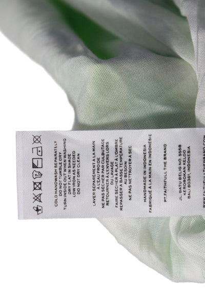 Faithfull The Brand Womens Wrap Floral Rayon Knee Length Skirt Green Size 6