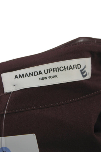 Amanda Uprichard Womens Mini Skirt Brown PU Zip Solid Designer Fall Size S