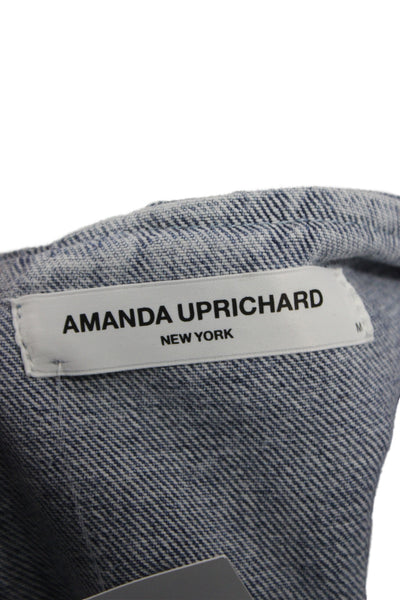 Amanda Uprichard Women Mini Blue Cotton Skirt Size M