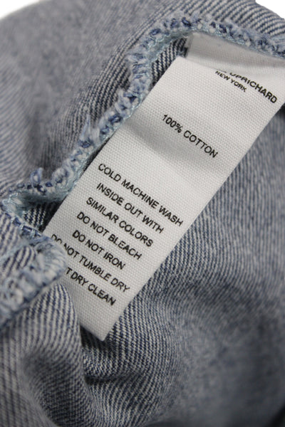 Amanda Uprichard Women Mini Blue Cotton Skirt Size M