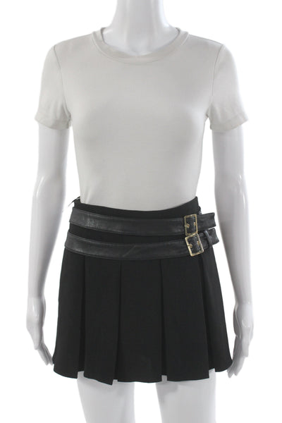 Amanda Uprichard Women Mini Skirt Black Polyester Short Zip Preppy Size M