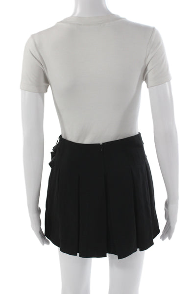 Amanda Uprichard Women Mini Skirt Black Polyester Short Zip Preppy Size M