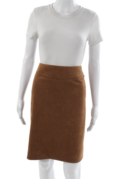 Tahari Women Straight Pencil Skirt Brown Polyester Zip Short Size 10