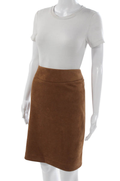 Tahari Women Straight Pencil Skirt Brown Polyester Zip Short Size 10