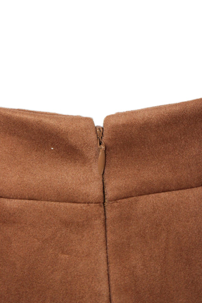 Tahari Women Straight Pencil Skirt Brown Polyester Zip Short Size 10