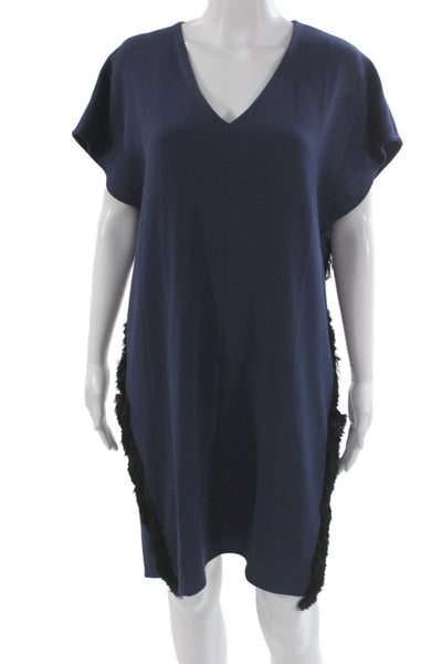 Derek Lam 10 Crosby Womens Shift Dress Blue V-Neck Short Sleeve Size 6