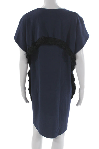 Derek Lam 10 Crosby Womens Shift Dress Blue V-Neck Short Sleeve Size 6