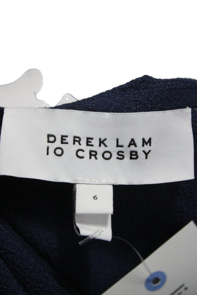 Derek Lam 10 Crosby Womens Shift Dress Blue V-Neck Short Sleeve Size 6