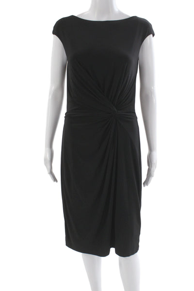 Lauren Ralph Lauren Women Sheath Dress Black Sleeveless Knee-Length Size 10