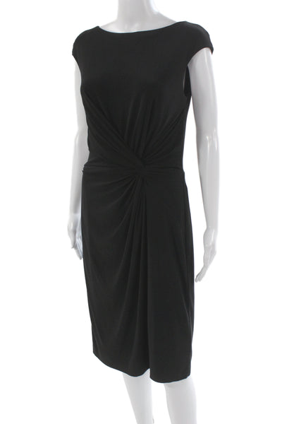 Lauren Ralph Lauren Women Sheath Dress Black Sleeveless Knee-Length Size 10
