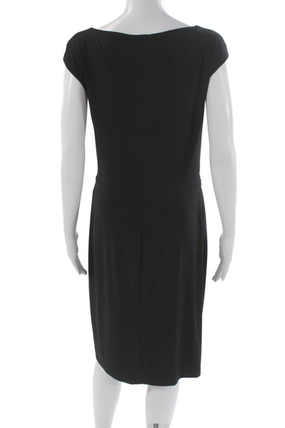Lauren Ralph Lauren Women Sheath Dress Black Sleeveless Knee-Length Size 10