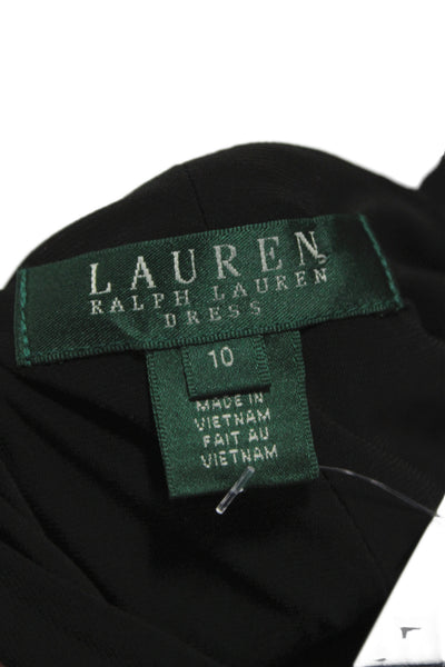 Lauren Ralph Lauren Women Sheath Dress Black Sleeveless Knee-Length Size 10