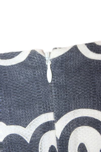 J Crew Women Shift Dress Blue Geometric Cotton Knee-Length Size 4P