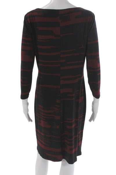 Calvin Klein Womens Sheath Black Knee Length 3/4 Sleeve Scoop Neck Dress Size M