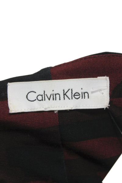 Calvin Klein Womens Sheath Black Knee Length 3/4 Sleeve Scoop Neck Dress Size M