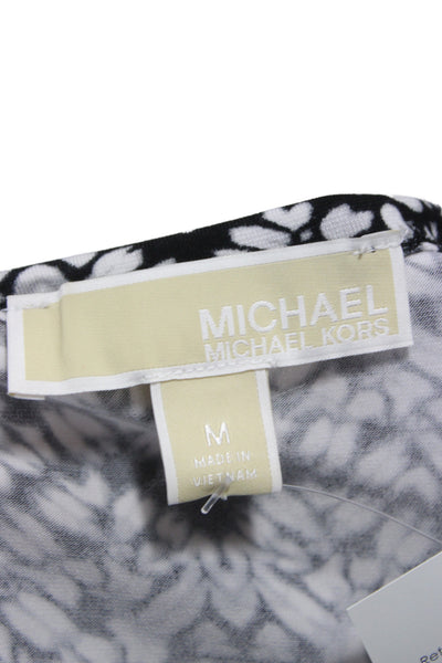 Michael Michael Kors Women Shift Dress Black Long Sleeve Round Neck Size M