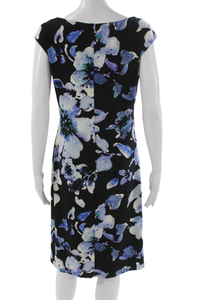 Lauren Ralph Lauren Women Sheath Floral Cowl Neck Dress Multicolor Size 10