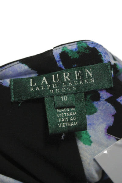 Lauren Ralph Lauren Women Sheath Floral Cowl Neck Dress Multicolor Size 10