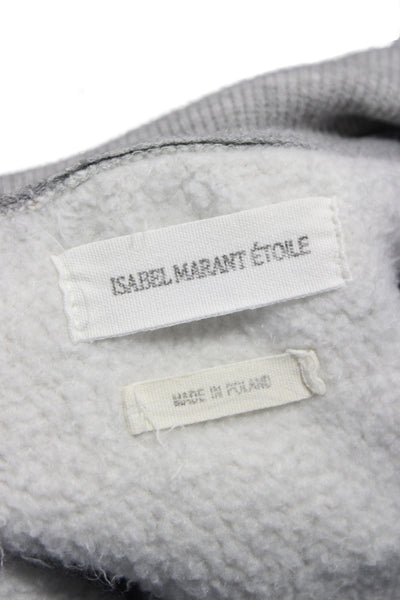 Isabel Marant Women Pullover Sweatshirt Gray Mock Neck Cotton Blend Size 38