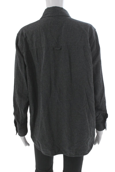 Everlane Women Long Sleeve Collared Button Up Gray Organic Cotton Size M