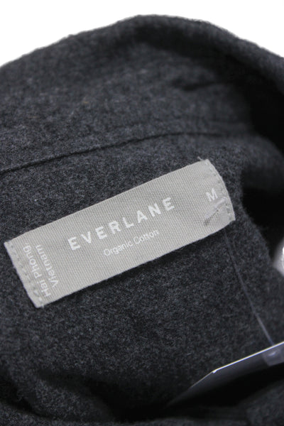 Everlane Women Long Sleeve Collared Button Up Gray Organic Cotton Size M
