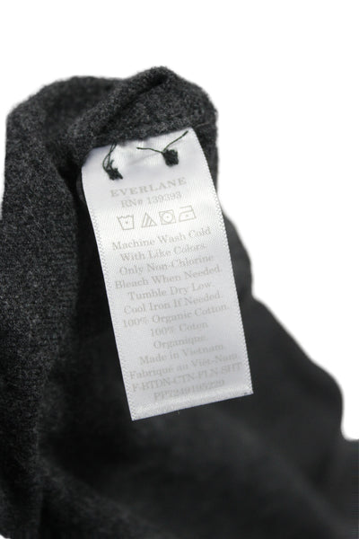 Everlane Women Long Sleeve Collared Button Up Gray Organic Cotton Size M