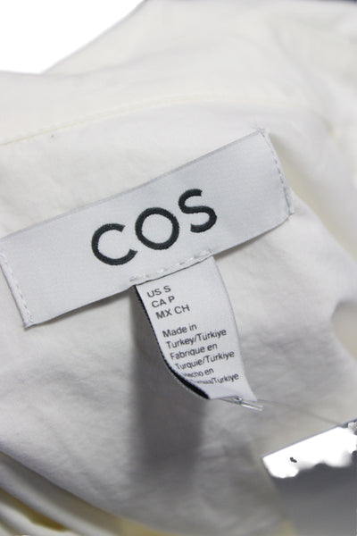 COS Womens Basic Cotton Collared Short Sleeve Button-Up White Size S