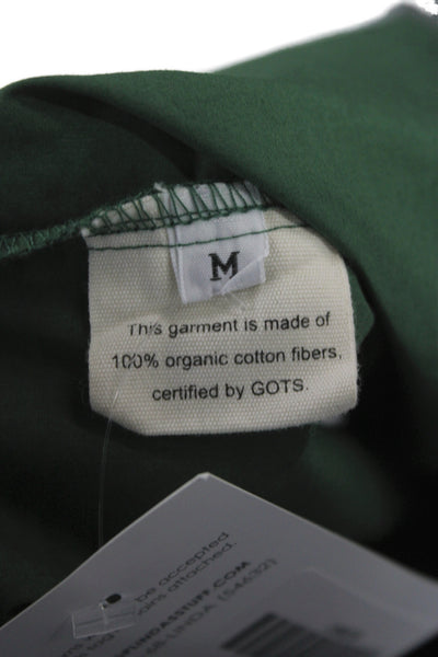The Frankie Shop Womens Collared Cotton Button-Up Top Long Sleeve Green Size M