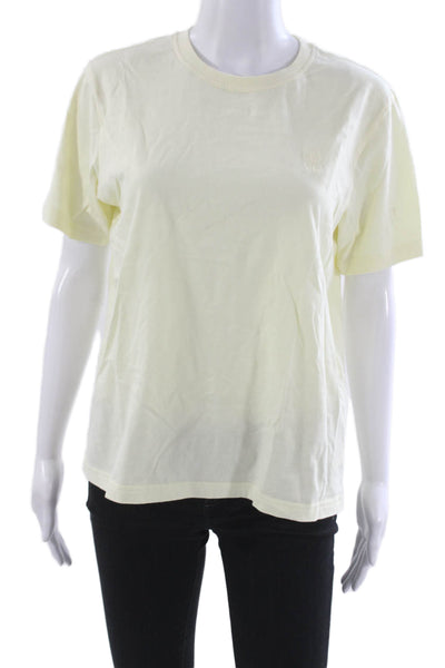 Balzac Womens Basic Yellow Cotton Crew Neck T Shirt Short Sleeve Size S