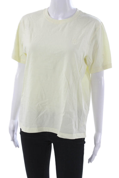 Balzac Womens Basic Yellow Cotton Crew Neck T Shirt Short Sleeve Size S