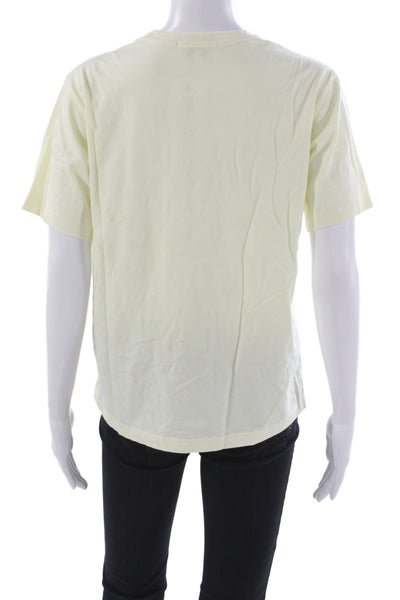 Balzac Womens Basic Yellow Cotton Crew Neck T Shirt Short Sleeve Size S