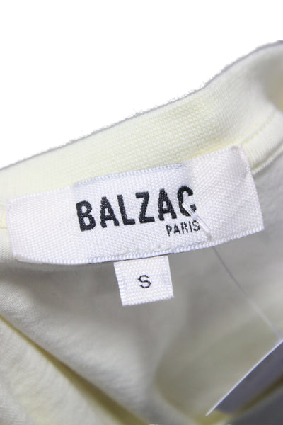 Balzac Womens Basic Yellow Cotton Crew Neck T Shirt Short Sleeve Size S